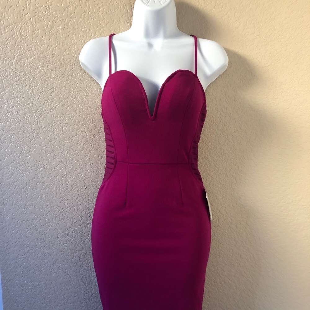 Plum sexy cocktail dress